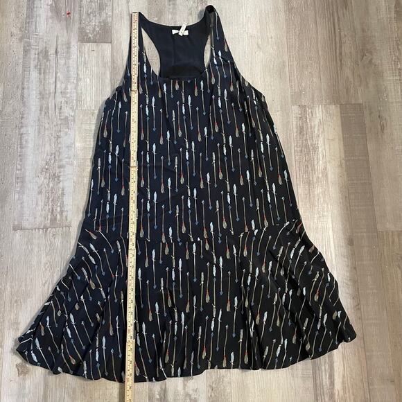 JOIE 100% Silk Arianna Sleeveless/Tank Shift Dress Arrow Print Multi Black Med - Picture 6 of 12